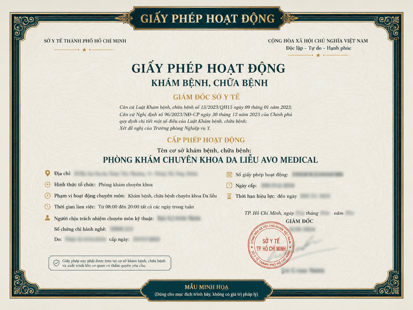 Mẫu minh họa — Giấy phép hoạt động